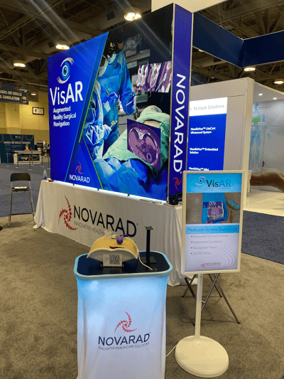 Novarad VisAR booth at SIR 2026 showcasing augmented reality surgical navigation technology